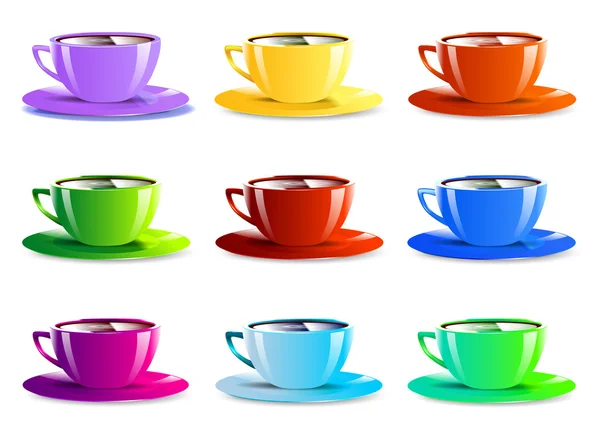 Different color paper cups  icons — Stock Vector