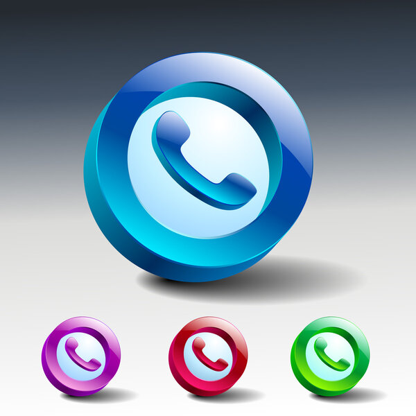 Glass icons green talking telephone phone