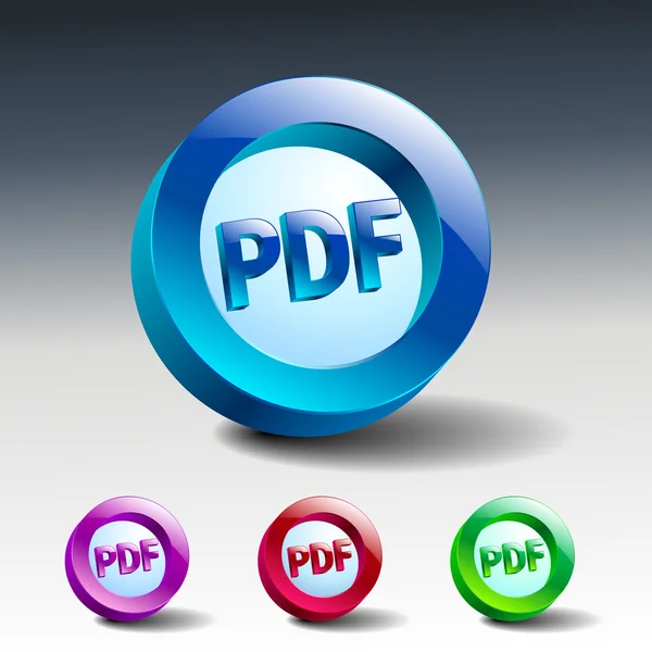 Pdf アイコン ボタン インターネット ドキュメント ファイル — ストックベクタ