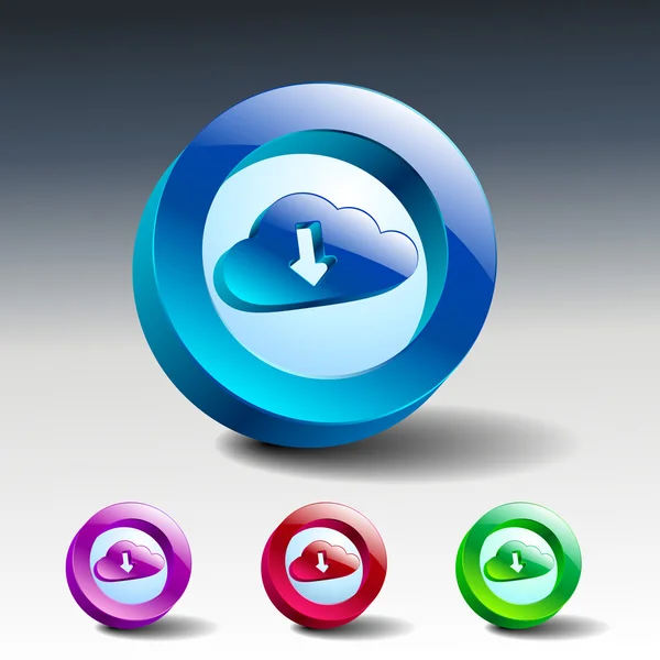 Cloud download symbol illustration icon vector — Stock Vector