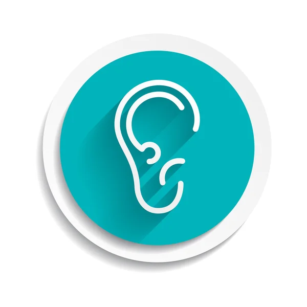Icono de oído aislado sobre fondo blanco. VECTOR — Vector de stock