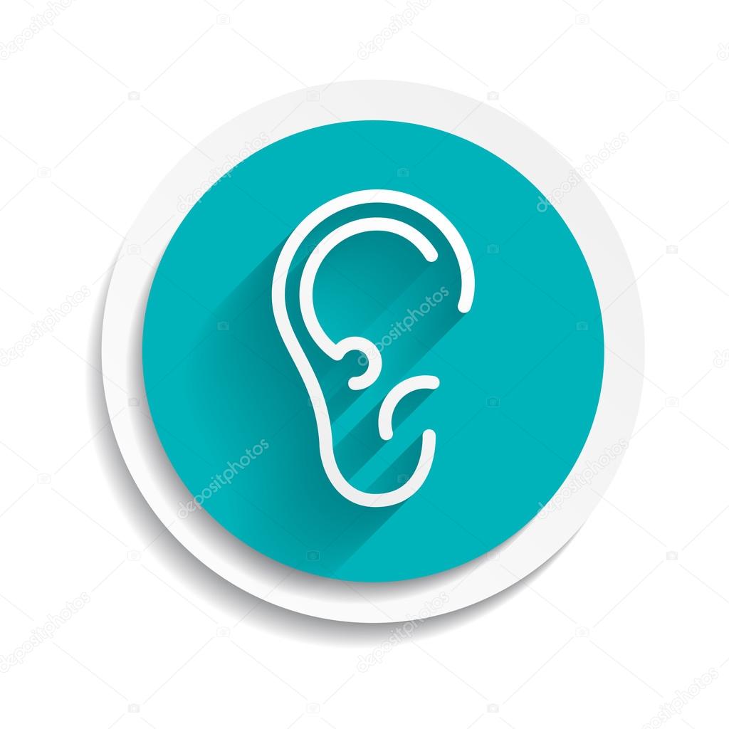 Ear icon isolated on white background. VECTOR