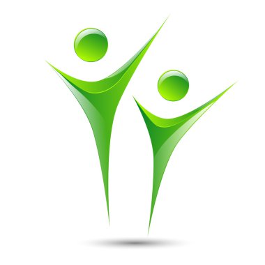Soyut insan figürleri vektör logo şablonu