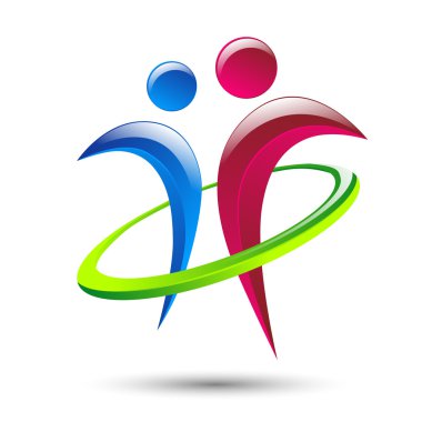 Soyut insan figürleri vektör logo şablonu