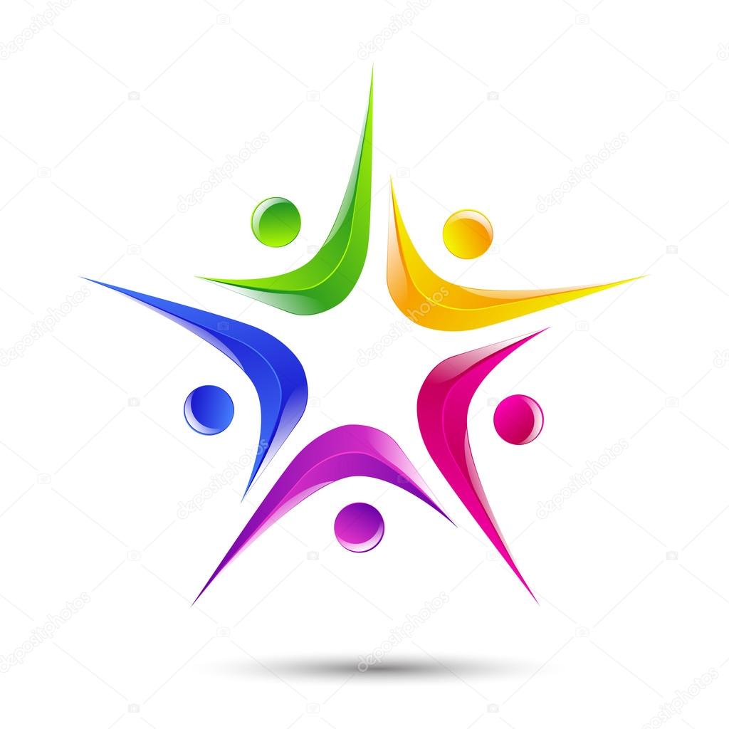 People Strong logo template icon vector five