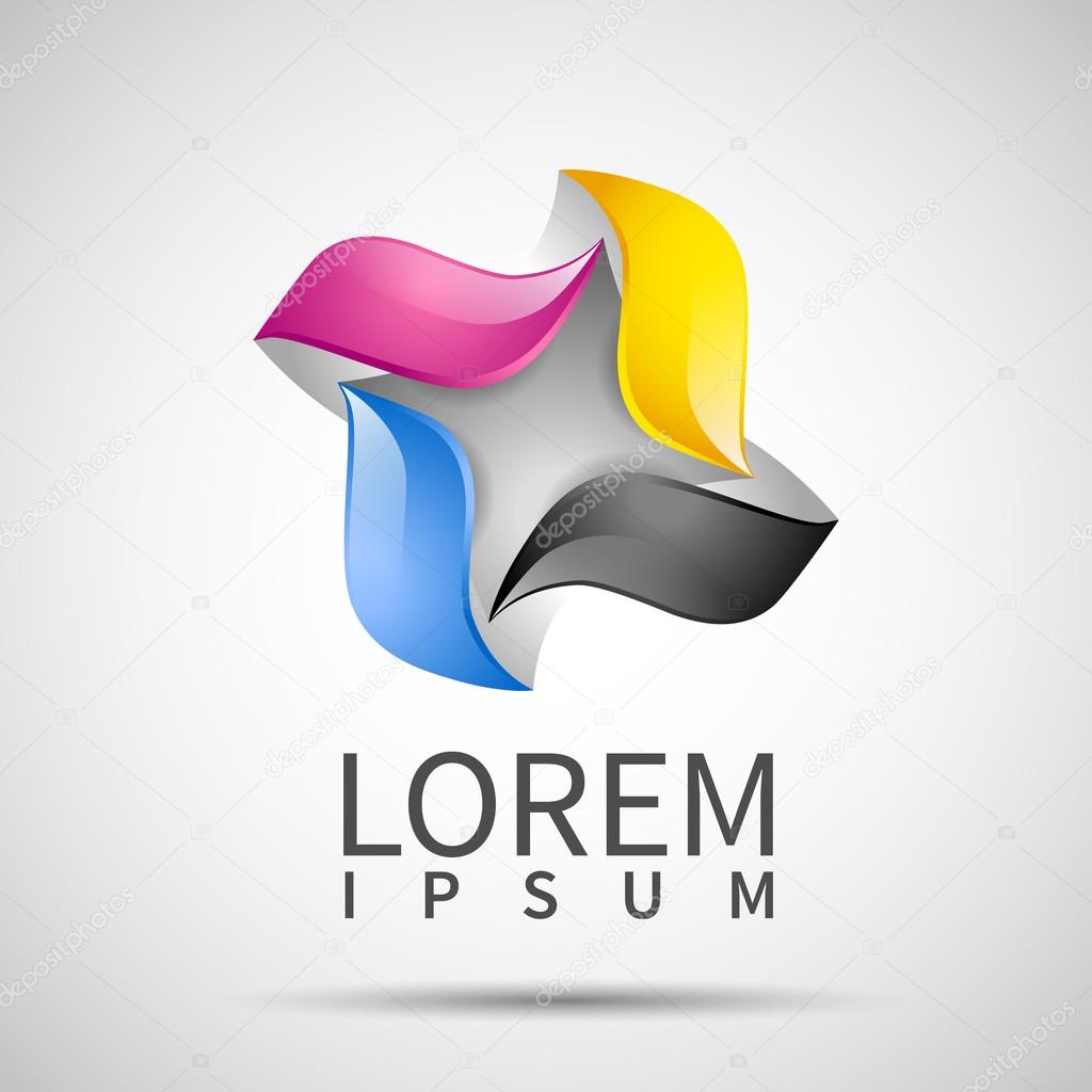 business template with CMYK icon logo