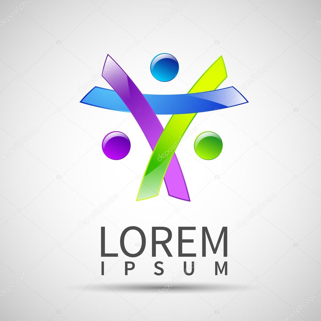 Design vector logo element Abstract people icon