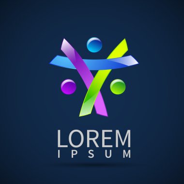 logo öğe soyut insanlar simge tasarım