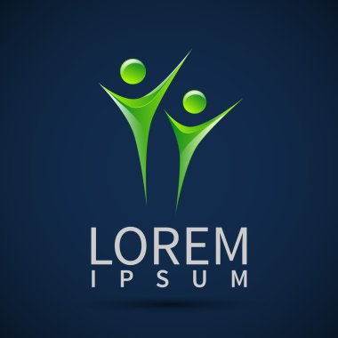 Soyut insan figürleri vektör logo şablonu 