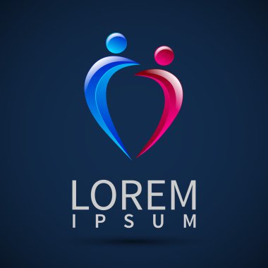 Soyut insan figürleri vektör logo şablonu 