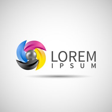 Cmyk simgesini logolu iş şablonu