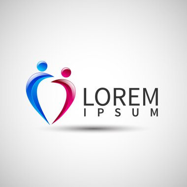 Soyut insan figürleri vektör logo şablonu 