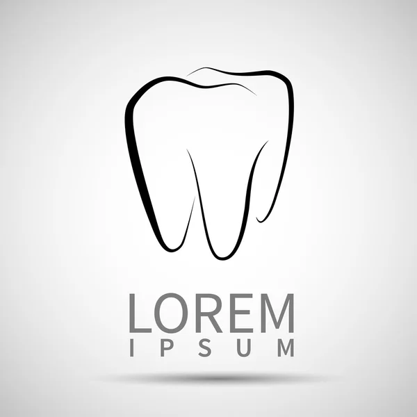 Diente Icono vector blanco ilustración dental — Vector de stock