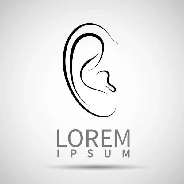 Ear icon isolated on white background. VECTOR — Stock Vector