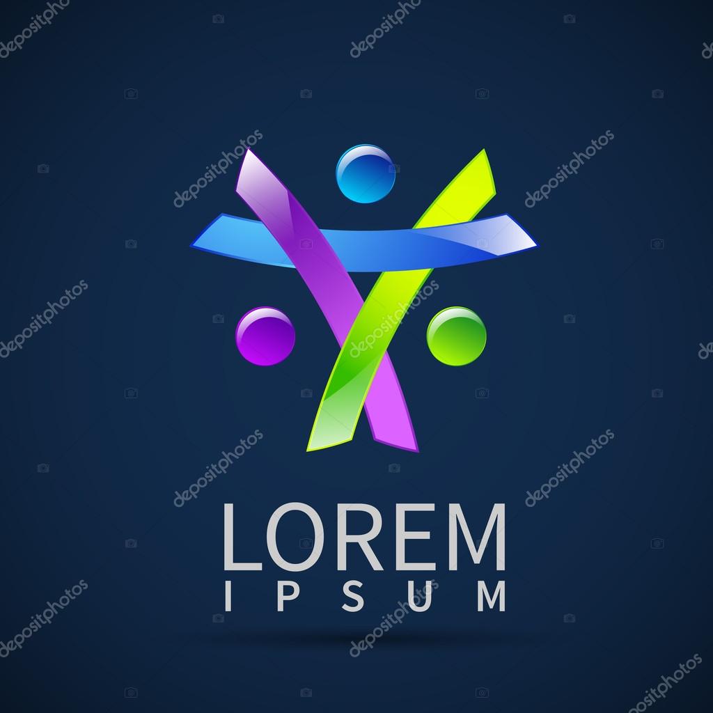 Design vector logo element Abstract people icon
