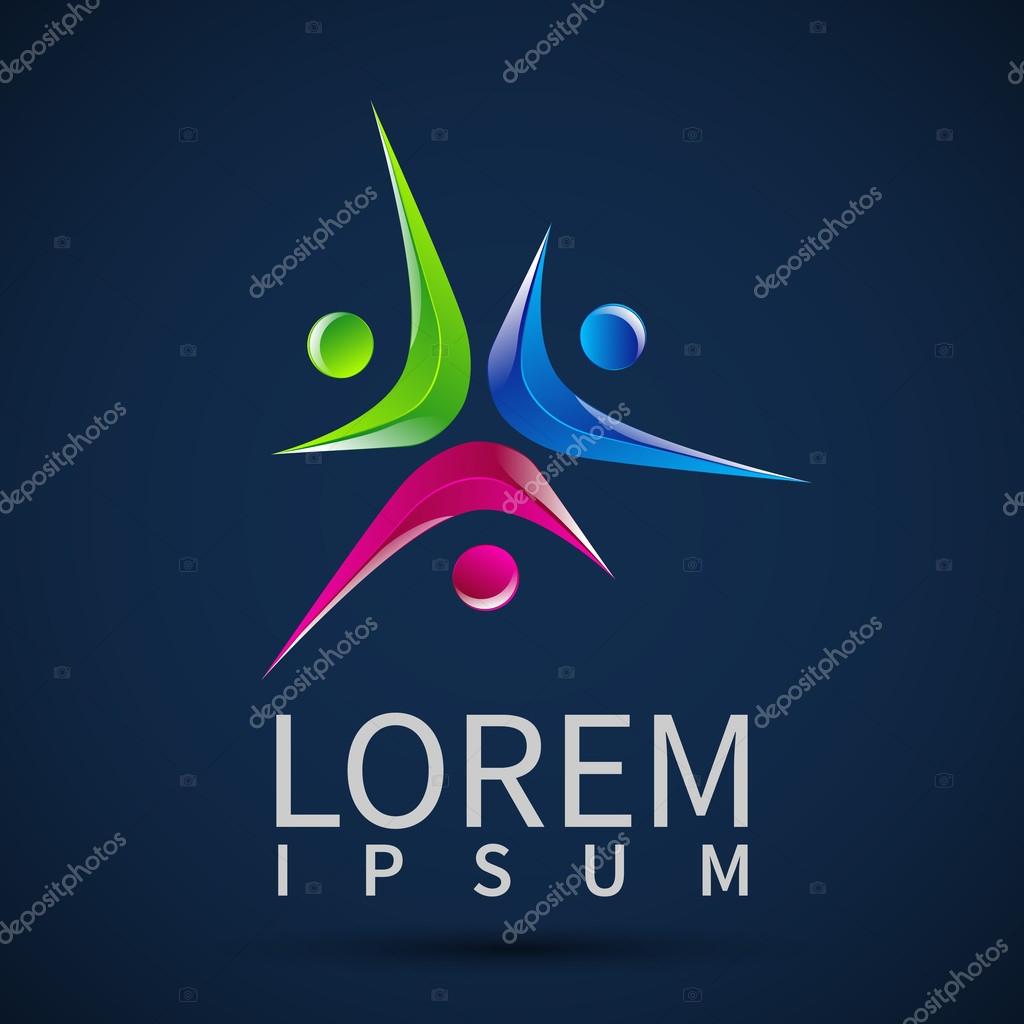 Design vector logo element Abstract people icon