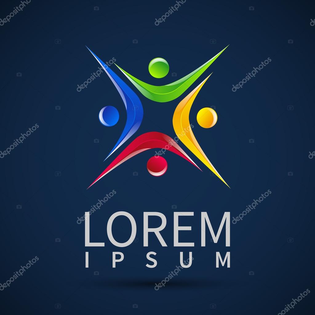 Design vector logo element Abstract people icon