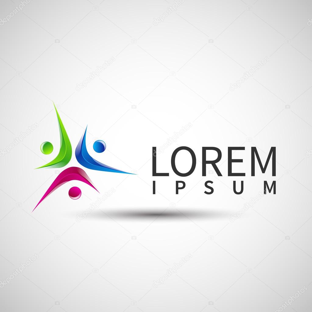 Design vector logo element Abstract people icon