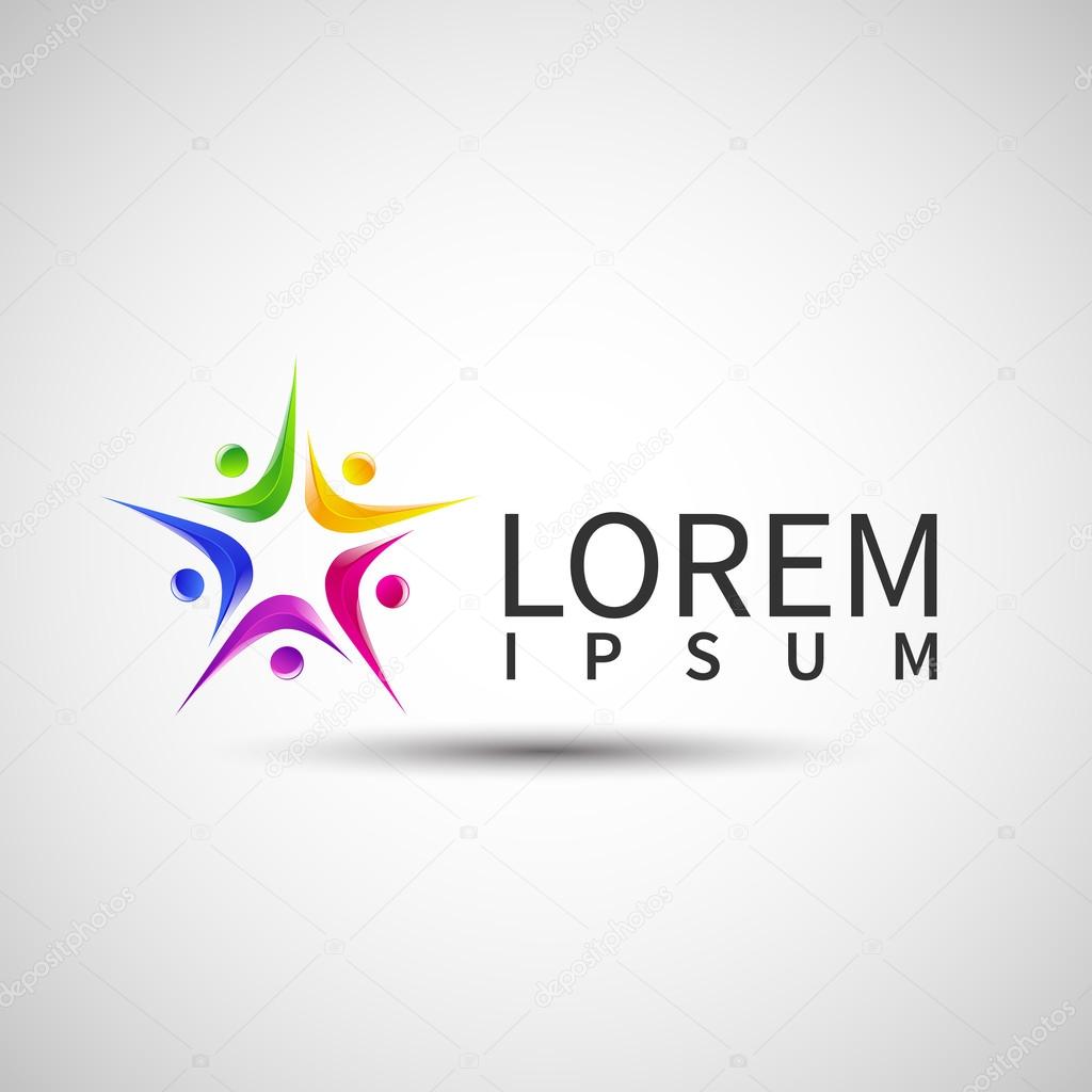 Design vector logo element Abstract people icon