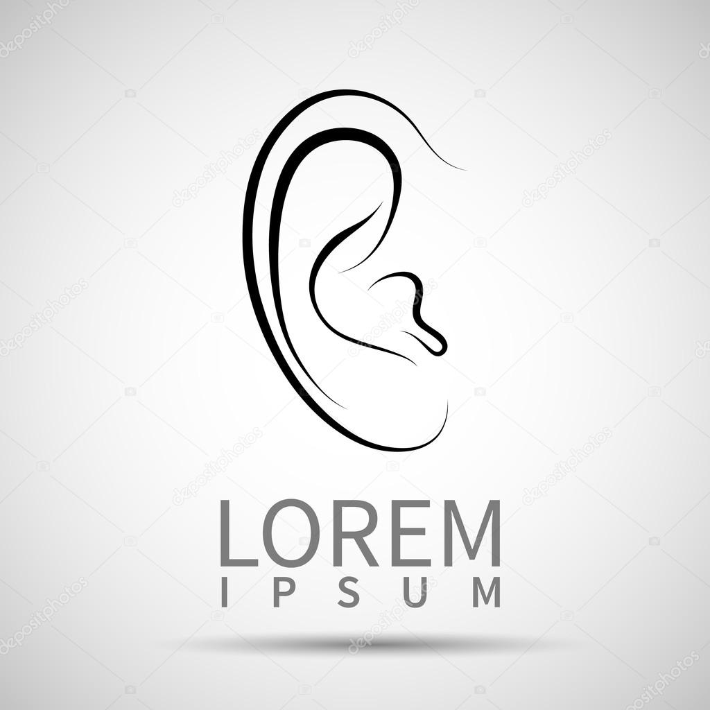 Ear icon isolated on white background. VECTOR