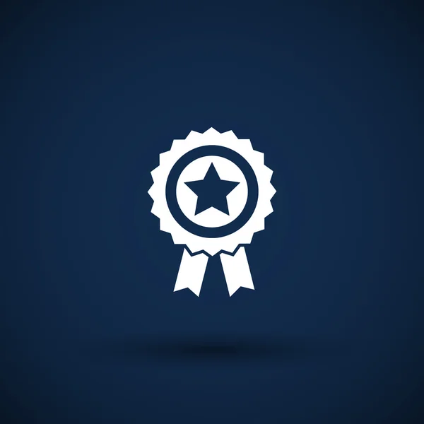 Blauwe allerbest badge met lint pictogram award kampioen — Stockvector