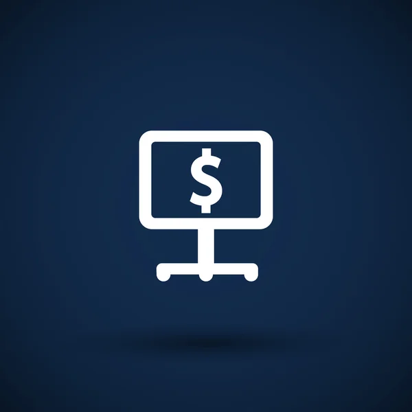 Lesklý ikona dolaru modrá na bílém pozadí — Stockový vektor