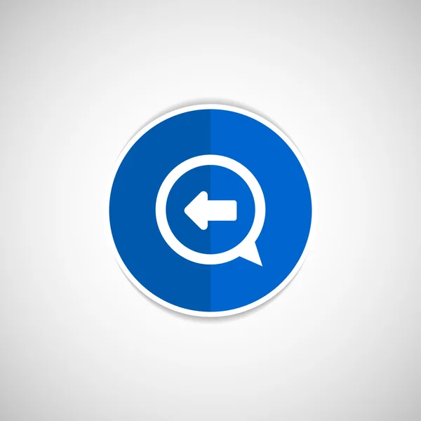 Blauwe arrowleft symbool zakelijke witte achtergrond knop — Stockvector