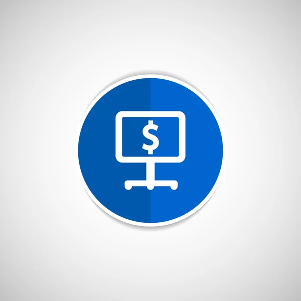 Dólar azul icono brillante sobre fondo blanco — Vector de stock