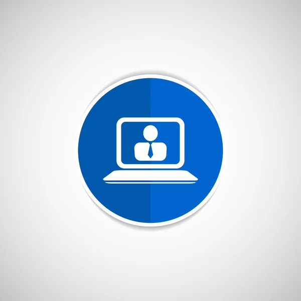 Ícone de ícone de trabalho de escritório laptop isolado negócio sentado humano — Vetor de Stock