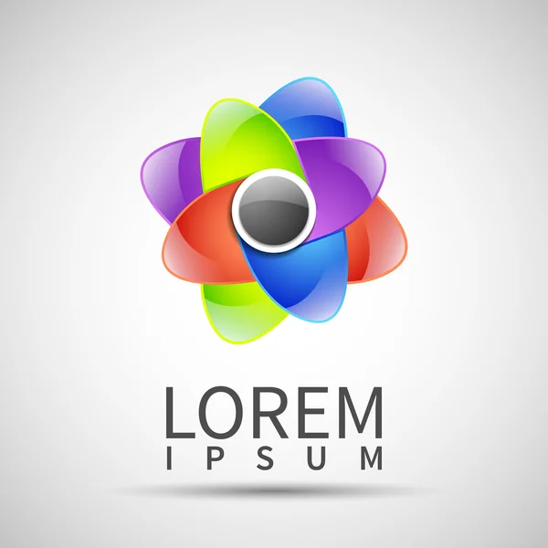 Logotipos abstractos esfera 3d tallado conjunto. Logotipo esferas. — Vector de stock