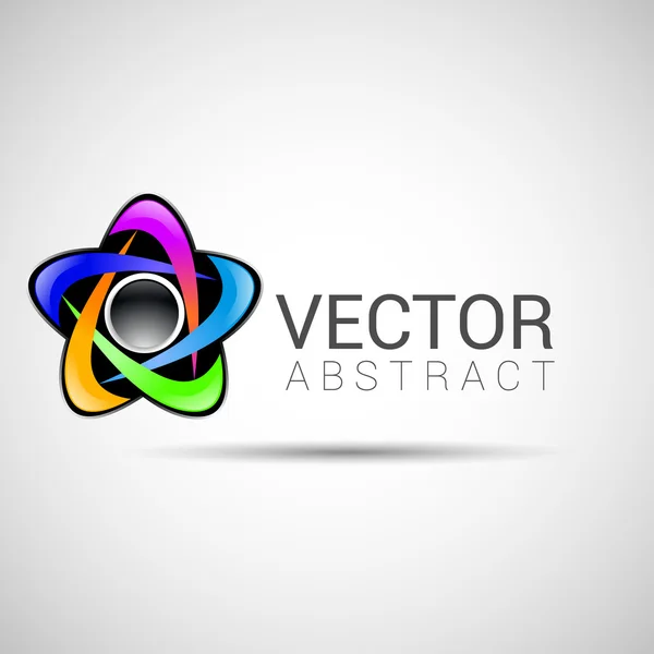 Logo shape set, 3d style element design abstract vector shape — Stock Vector