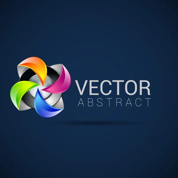Logo shape set, 3d style element design abstract vector shape — Stock Vector