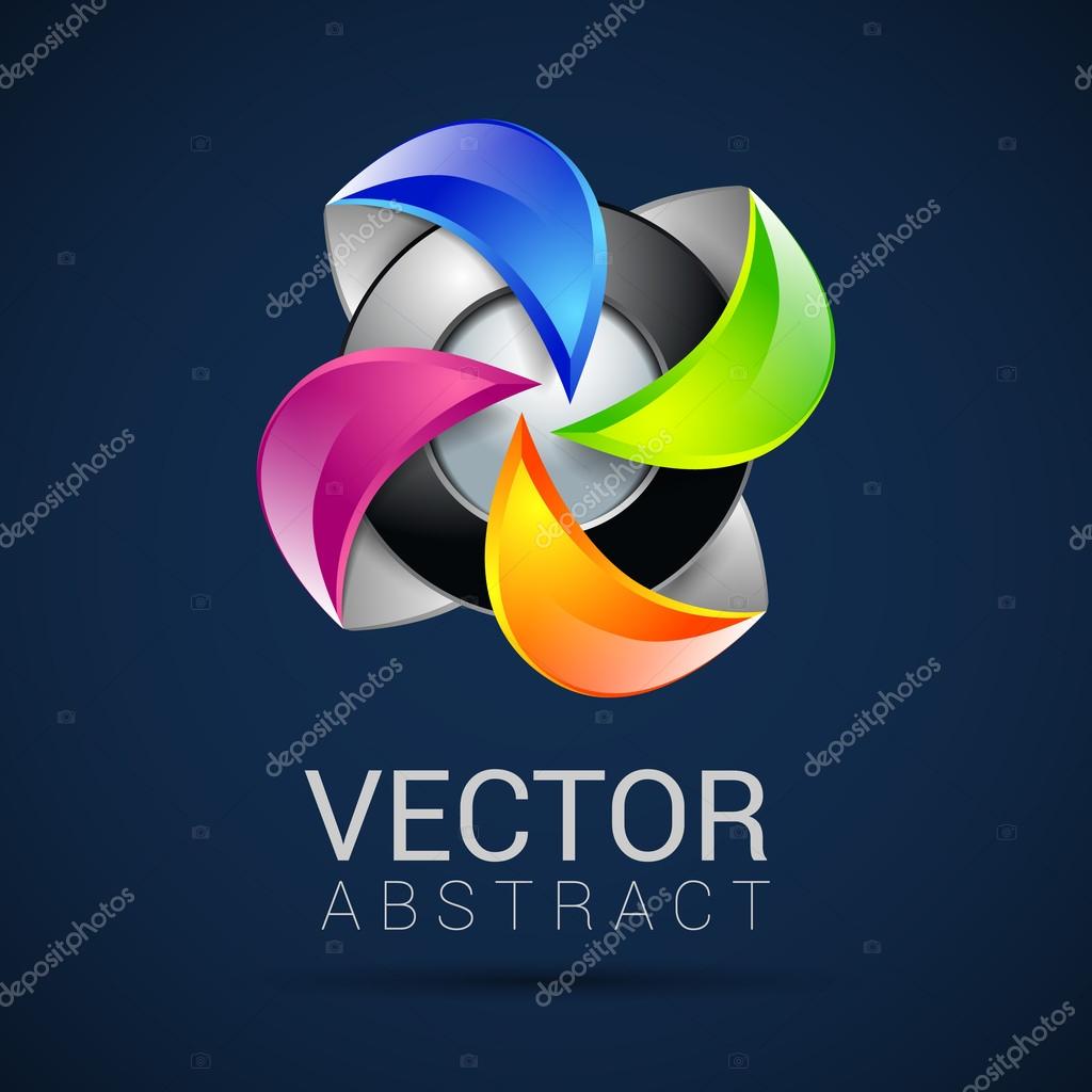 Abstract 3d sphere logos carving set. Logo