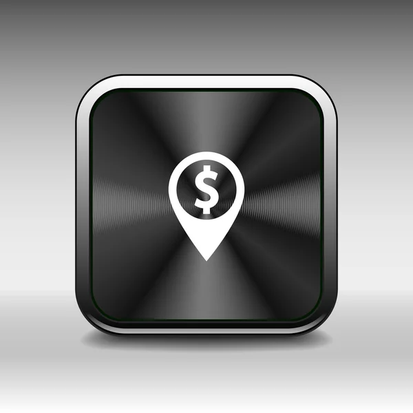 Puntatore mappa con icona simbolo dollaro — Vettoriale Stock