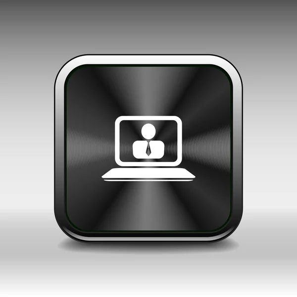Ícone de ícone de trabalho de escritório laptop isolado negócio sentado humano — Vetor de Stock