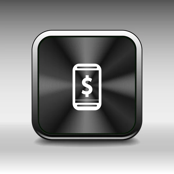 Téléphone plan tarifaire icône coût argent dépenses argent comptant financier — Image vectorielle