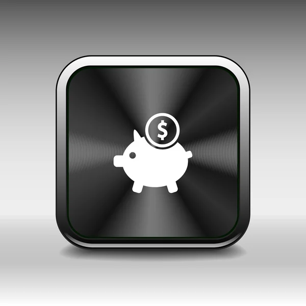 Piggy icon bank economy coin money piggy savings — Stock Vector