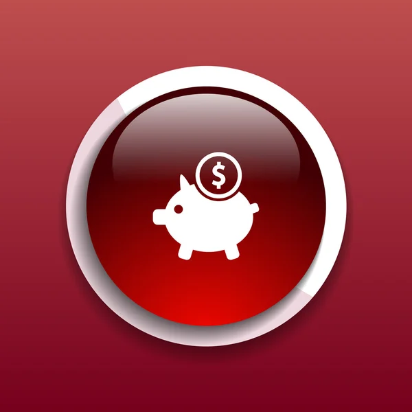 Piggy icono banco economía moneda dinero Piggy ahorros — Vector de stock