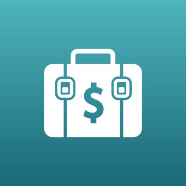 Evrak Çantası'nı simgesi, vektör çizim. Düz tasarım