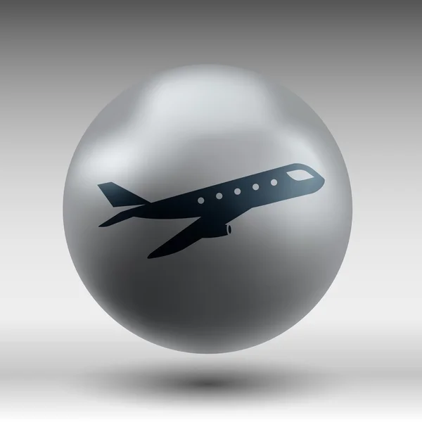 Avión Plano símbolo Icono de viaje — Archivo Imágenes Vectoriales