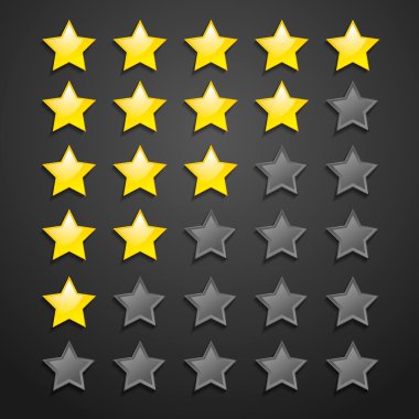 Yazı tahtası üzerinde beş yıldızlı denetim listesi Rating