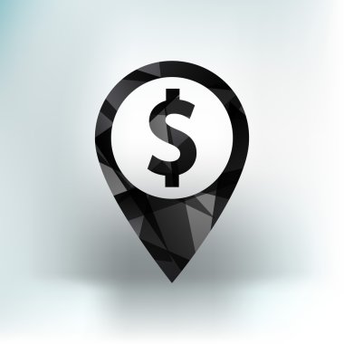 Dolar simgesi olan harita işaretleyici