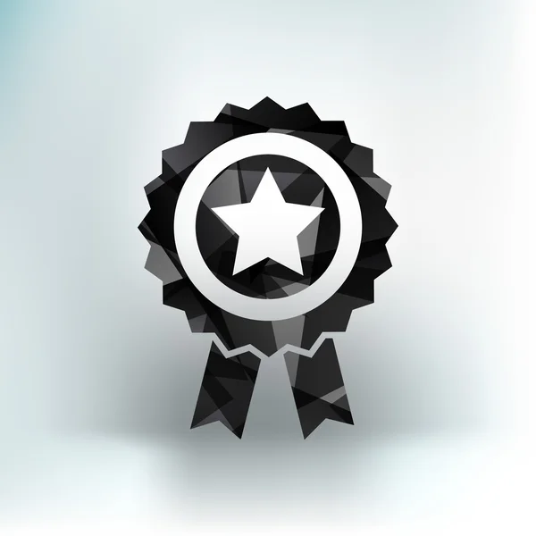 Niebieski najlepszy odznaka ze wstążki ikona Nagroda mistrz — Wektor stockowy