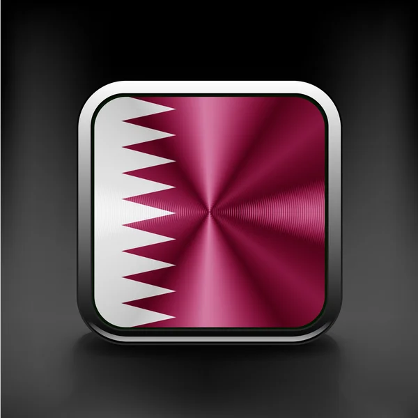 Flag of Qatar as round glossy icon. Button with Qatari flag — Stock Vector