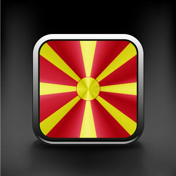 Rastrové verze. Vlajka Makedonie lesklý ikony — Stockový vektor