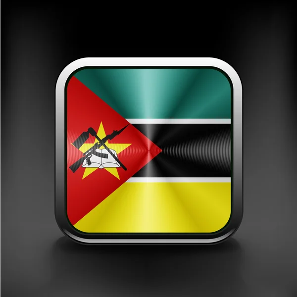 Flag af Mozambique runde blank ikon. Knap – Stock-vektor