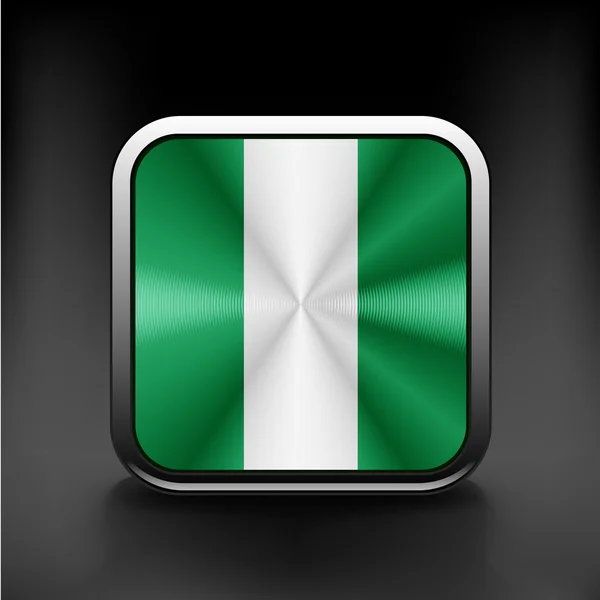 Drapeau du Nigeria icône de voyage national symbole du pays — Image vectorielle