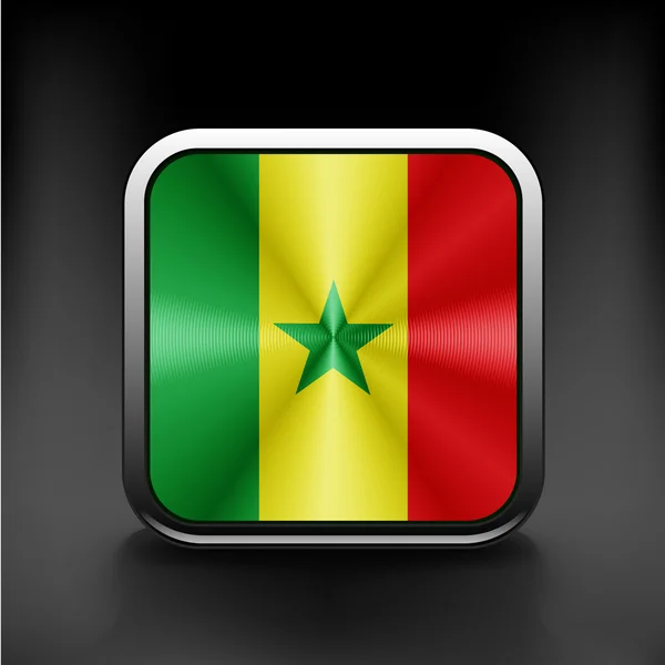 Oryginalny i prosty Senegal flaga na białym tle wektor — Wektor stockowy
