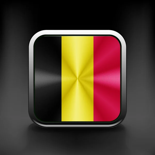 Belgium waving flag national travel icon country symbol button — Stock Vector