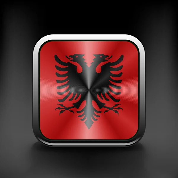 Drapeau de l'Etat souverain du pays d'Albanie aux couleurs officielles — Image vectorielle